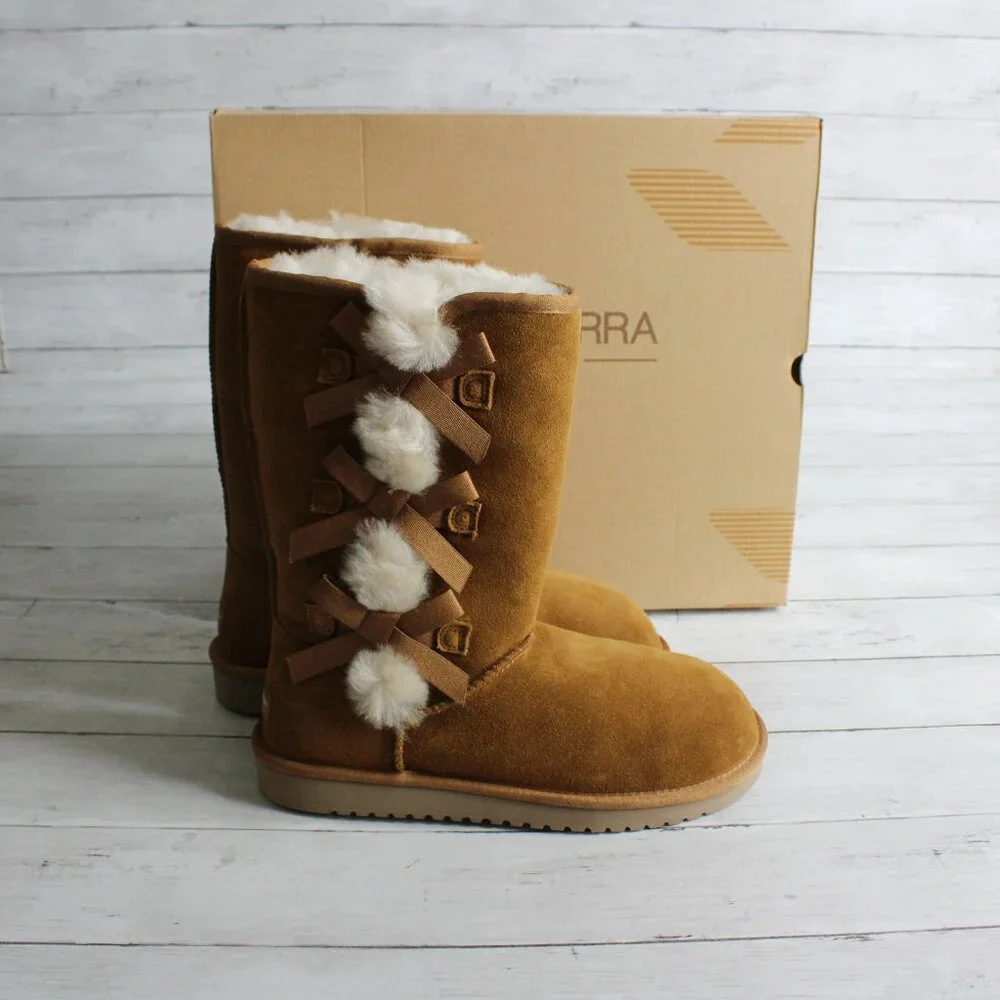 Koolaburra by Ugg Women's Tall Boots Size 10 Chestnut Brown Sherpa Lined